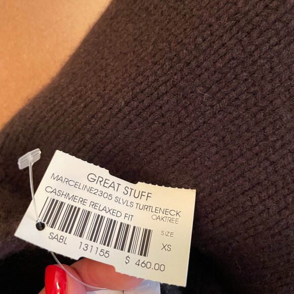 SABLYN Marceline Cashmere Turtleneck Top chocolate brown NWT size‎ XS - Picture 7 of 8